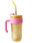 Tumbler Plástico com palhinha Amarelo 920ml Marshmallow