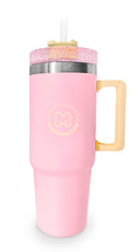 Copo Termico 920ml Glitter Rosa Marshmallow