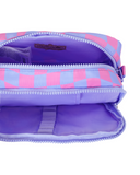 Purple Multi Pockets Smiley Chess Pencil Case