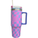 Copo Termico 900ml Smiley Chess Roxo / Azul Marshmallow