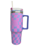Purple Smiley Chess 900ml Thermal Cup