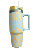 Yellow Smiley Chess 900ml Thermal Cup 