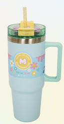 Copo Termico 920ml Glitter Azul Marshmallow